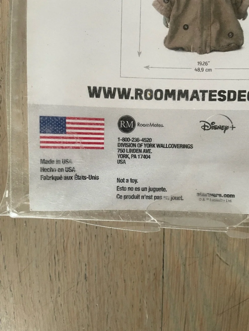 Star Wars Mandalorian Grogu Baby Yoda 25 Self-Adhesive RoomMates Wall Decals New